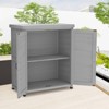 WELLFOR Outdoor Potting Bench with Storage Cabinet and Metal Table Top Gray - 3 of 4