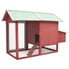 vidaXL Chicken Cage Red 66.9"x31.9"x43.3" Solid Pine & Fir Wood - 4 of 4