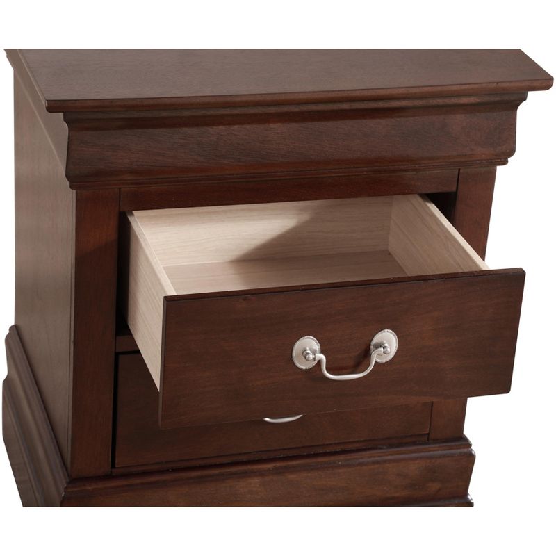 Passion Furniture Louis Philippe 2-Drawer Nightstand (24 in. H X 21 in. W X 16 in. D), 3 of 6