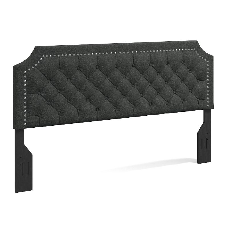 Glenwillow Home Curta Clipped Edge Nailhead-Trim Button Tufted Upholstered Headboard, 2 of 8
