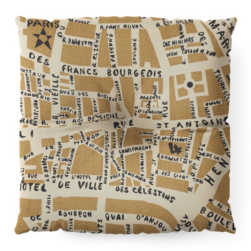 Holli Zollinger PARIS MAP RUSTIC Square Floor Pillow - Deny Desings, 2 of 3