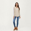 Anna-Kaci Women's Long Sleeve V-Neck Knit Top with Lace Trim Detailing on Sleeves - 4 of 4