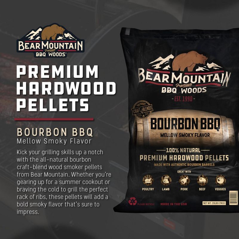 Bear Mountain BBQ 100% Natural Hardwood Pellets for Smokers and Outdoor Grills, 2 of 7