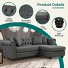 Chesterfield L Shaped Sectional Sofa  for Living Room Reversible Chaise 4 Pillows -Morden Fort - 3 of 4