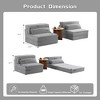 Oversized 2 Seater Circle Fleece Convertible Boneless Sectional Sofa with 2 Pillows and DIY Modular Design - 3 of 4