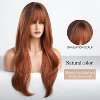 Long Wavy Ginger Wig with Bangs Red Brown Auburn Wigs for Women Heat Resistant Synthetic Fiber for Daily Party Use - 2 of 4