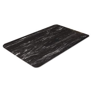 Crown Cushion-Step Marbleized Rubber Mat, 24 x 36, Black
