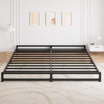 Whizmax 6 Inch Bed Frame Heavy Duty Metal Platform Bed Frame with Steel Slat Support, Mattress Foundation, No Box Spring Needed, Black