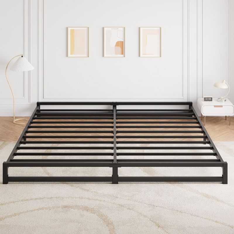 Whizmax 6 Inch Bed Frame Heavy Duty Metal Platform Bed Frame with Steel Slat Support, Mattress Foundation, No Box Spring Needed, Black, 1 of 8
