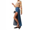 Women's Denim Maxi Skirt with Front Slit - Pretty Garbage - image 4 of 4