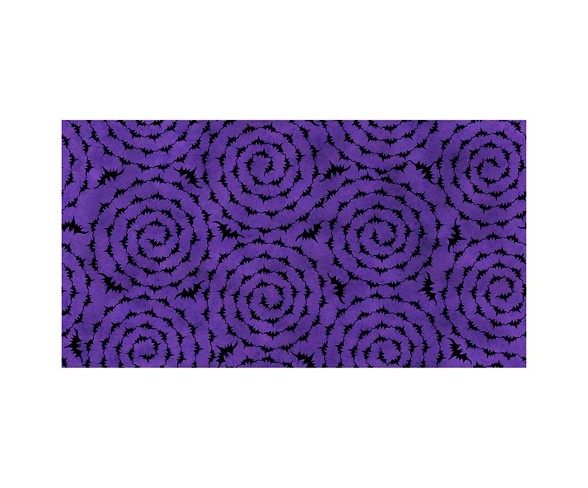 Halloween Circular Bats, Purple, 100% Cotton, 43/44" Width, Fabric by the Yard