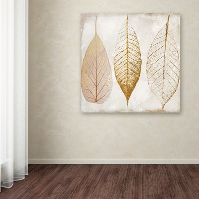 Fallen Gold II Tan and Gold Canvas Art 24'' x 24''