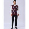 Lars Amadeus Men's Casual Argyle V Neck Sleeveless Knit Pullover Sweater Vest - 3 of 4