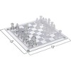 Gamie Premium Glass Chess Set, 12 Inch - 32 Frosted and Clear Pieces - 2 of 4