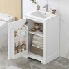 MAYEERTY 30" Bathroom Vanity with Sink White MDF Rubberwood 3 Drawers Adjustable Shelf Freestanding - 2 of 4