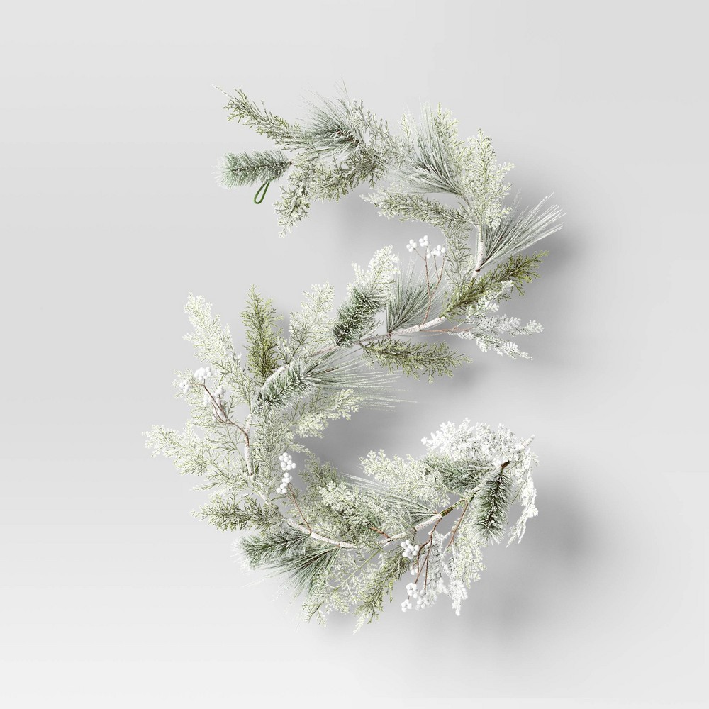 Christmas Heavy Flocked Artificial Garland - Threshold™
