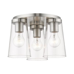 Livex Lighting Cityview 3 - Light Flush Mount in  Brushed Nickel - 1 of 4
