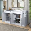 The Misty Moon Kitchen Sideboard Storage Buffet Cabinet with 2 Drawers & 4 Doors Adjustable Shelves for Dining Room, Living Room (Antique White) - 2 of 4