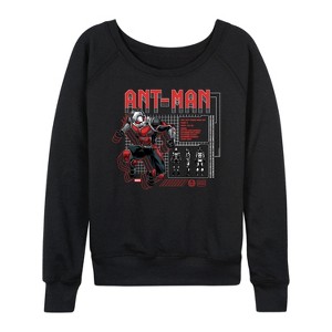 Women's - Marvel - Ant Man Digital Lightweight French Terry Wide Neck Long Sleeve Graphic Shirt - 1 of 4