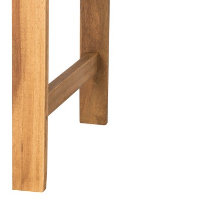 Teak Brown Acacia Wood 2-Seat Outdoor Bench