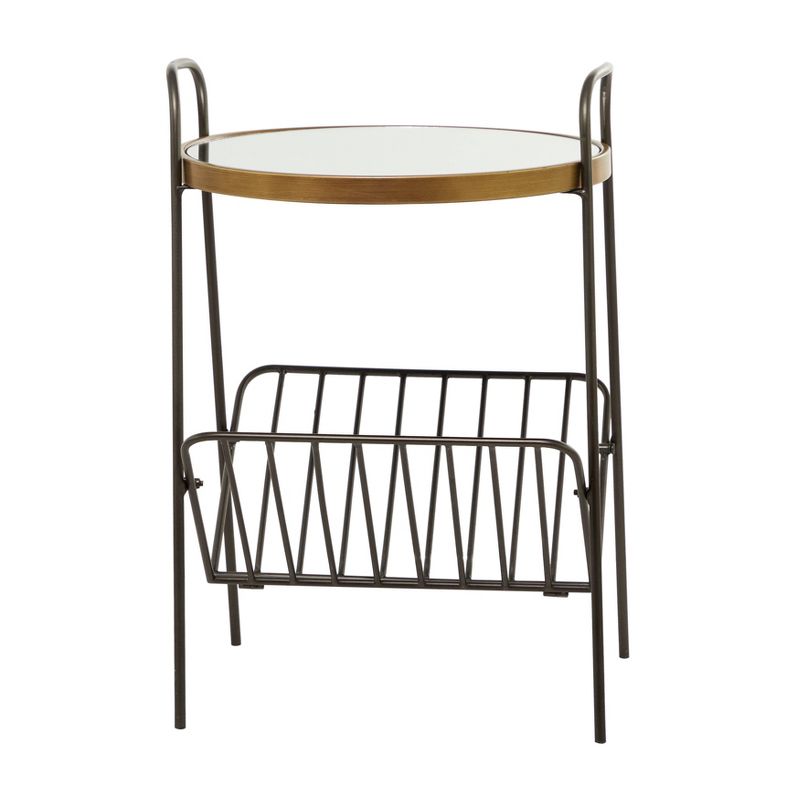 Contemporary Metal Accent Table with Magazine Holder Gold - Olivia &#38; May, 6 of 8