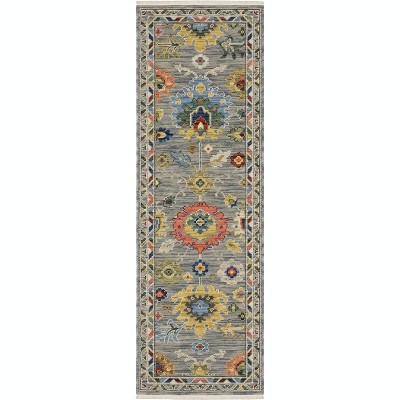 Oriental Weavers Lucca 2888G Grey / Multi Indoor Area Rug - 2' x 6'