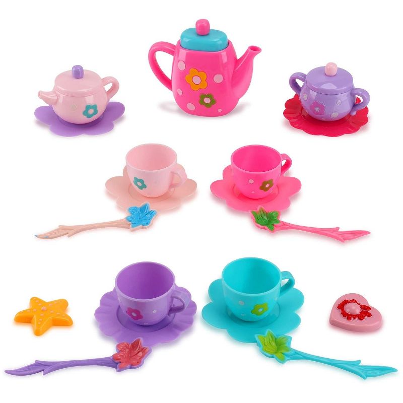 Ready! Set! Play! Link 21 Piece Tea Party Pretend Playset, Party Play Food For Kids, 3 of 10