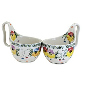 Blue Rose Polish Pottery 378 Millena Soup Mug Set - 1 of 2