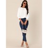 Seta T Women's Casual 3/4 Sleeve Elastic Cuff Dolman Crew Neck Blouse - 3 of 4