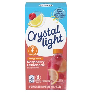 Crystal Light Raspberry Lemonade Energy On the Go Immunity Drink Mix - 10ct - 1 of 4