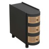 Resenkos Nightstand, Night Stand,Wood End Table, 3-Drawer Side Table NightStand with 3 Rattan Drawers,Rustic - 4 of 4