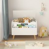 Whisen Wooden Toy Box, Kids Toy Storage Organizer with Front Bookshelf, Flip-Top Lid, Safety Hinge - 4 of 4