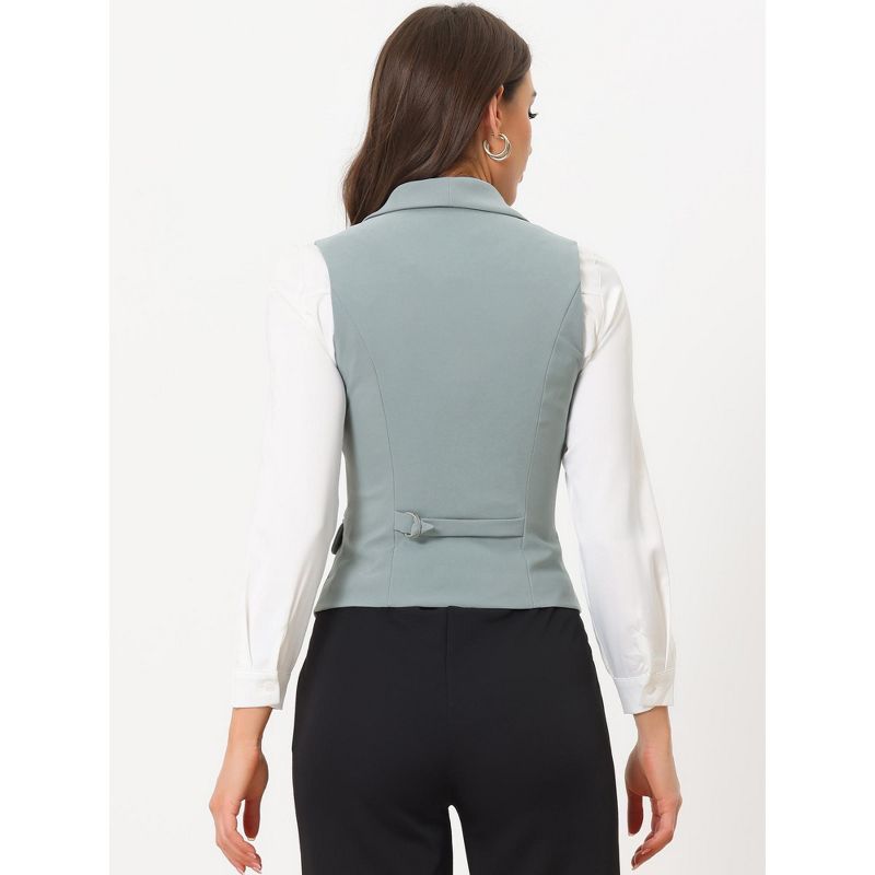 Allegra K Women's Lapel Collar Dressy Versatile Racerback Waistcoat Suit Vest, 4 of 6