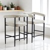Set of 2 Bar Stools, Dining Chairs, Upholstered Counter Height Chairs with Armrests, Bar Chairs for Kitchen, Dining Room - 2 of 4