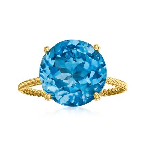 Ross-Simons 8.00 Carat London Blue Topaz Ring in 14kt Yellow Gold - 1 of 4