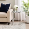 Royal Hampton End Table with Tubular Rounded Legs and Frosted Glass Top, Silver - 2 of 4