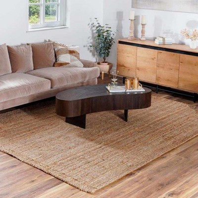 Hauteloom Ambel Chocolate Brown Camel Jute Area Rug