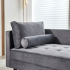 64" Velvet Chaise,Mid-Century Modern Chaise Furniture,Sleeper for Living Room,Apartment,Tool-Free Assembly. (Gray) - 4 of 4