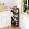 Itopfox 5-Tier Slim Storage Cart with Wooden Top, Pull-Out Baskets & Wheels, Narrow Space Utility Cart for Kitchen, Bathroom, Laundry Room, Black - 2 of 4