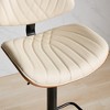 Lyngins 360° Swivel Counter Height Bar Stool – Walnut Bentwood Counter Stools with Faux Leather Back/Seat, Adjustable Bar Stools, Metal Tapered Legs - 4 of 4