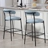TiramisuBest 26'' Counter height bar stools Teddy fabric cover kitchen island counter bar stool with base and footrest (Set of 2) - 4 of 4