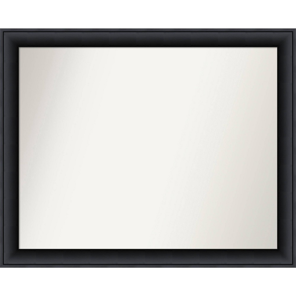 32" x 26" Non-Beveled Nero Wood Bathroom Wall Mirror Black - Amanti Art