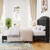homfan Bed Frame with Wingback Headboard, Upholstered Velvet Platform Bed with Rivets Button Tufted Design, No Box Spring Needed, Easy Assembly - 4 of 4