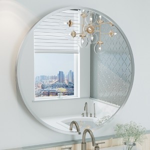 Apmir  Round High Quality Aluminum Alloy Framed French Cleat Mounted Wall Decor Bathroom Vanity Mirror - 1 of 4