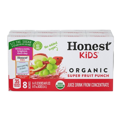 Honest Kids Organic Fruit Punch Juice Drink - 8pk/6 Fl Oz Boxes : Target