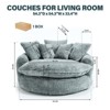 AENKYO 81.1" Cloud Couch Sleeper Indoor Lazy Sofa, Oversized Round Deep Seat Chaise Lounge Chair with 14 Pillows for Living Room - 3 of 4