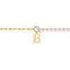 Elegant 14K Gold Plated Initial Pearl Link Chain Necklace: A Personalized and Timeless Treasure for Every Occasion. - 2 of 3