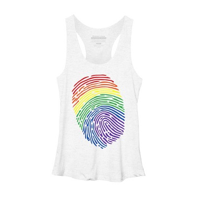 Adult Design By Humans Pride Fingerprint Rainbow Month By SummerFunnyRacerback Tank Top