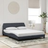 vidaXL Bed Frame with Headboard Dark Gray 59.8 in.x79.9 in. Queen Velvet - 3 of 4