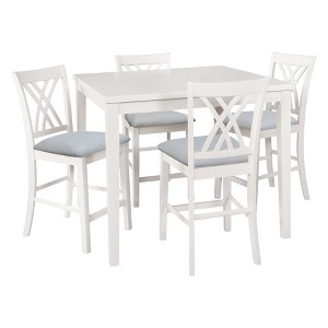 5pc Powell Company Roslyn Counter Dining Set White - Powell Company
